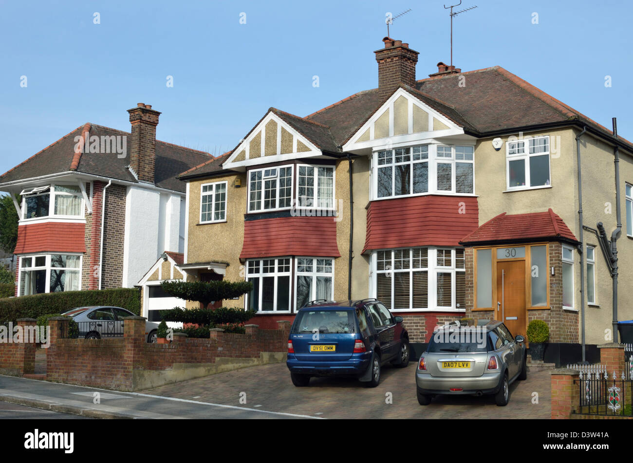 Houses in Parkside, Dollis Hill NW2, London, UK Stock Photo