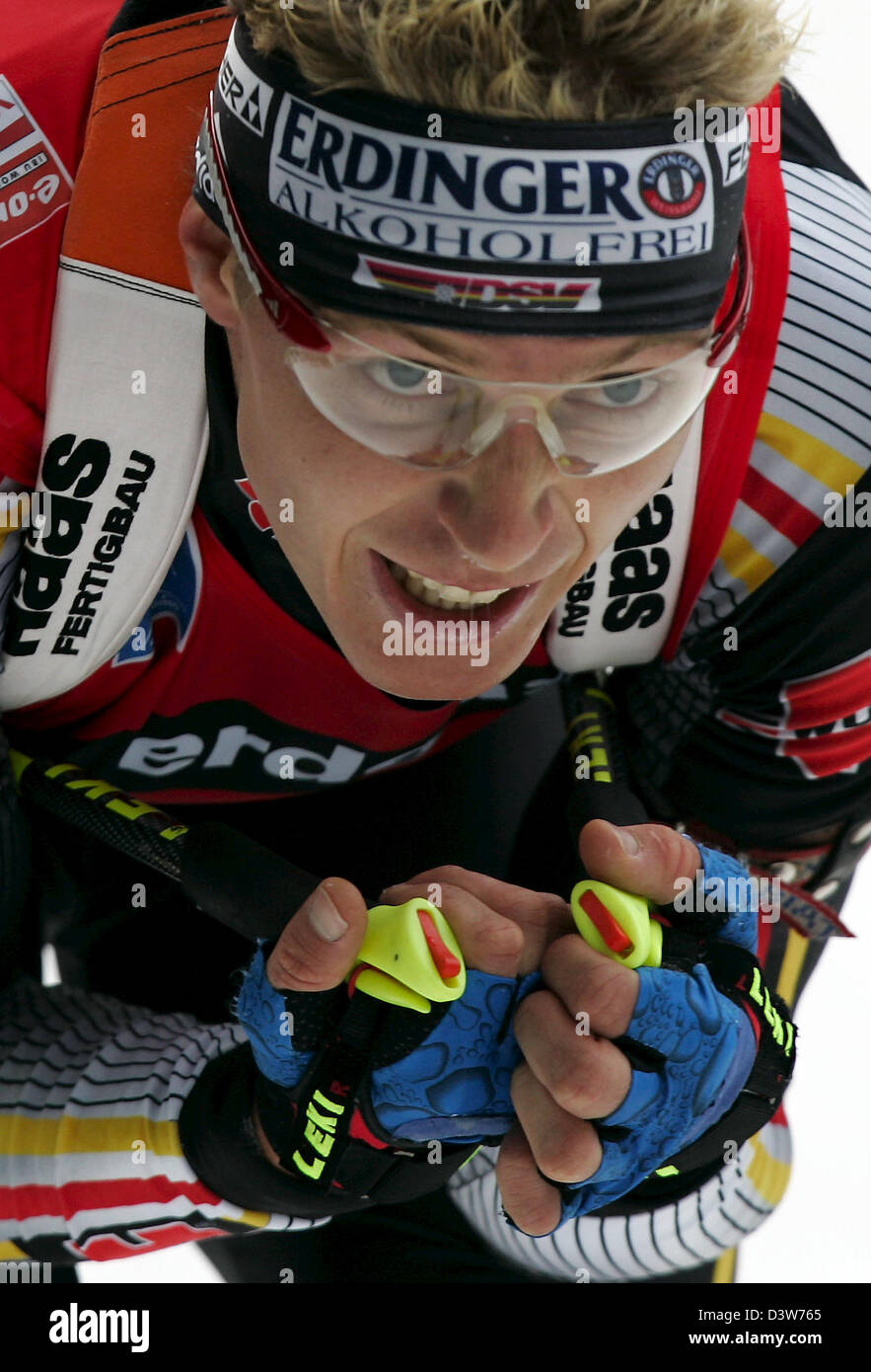 German biathlete Michael Roesch pictured during the 4x7.5km relay race ...