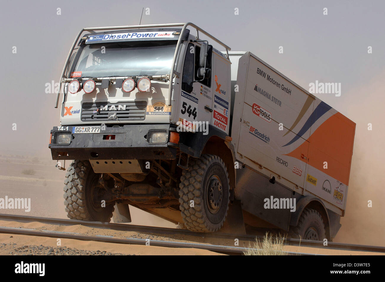 German Rallye Pilot Klaus Baeuerle Paces His Man Truck Through The Desert At The Rallye Dakar 7th Stage From Zouerat To Atar Morocco Friday 12 January 07 Photo X Raid Stock Photo Alamy