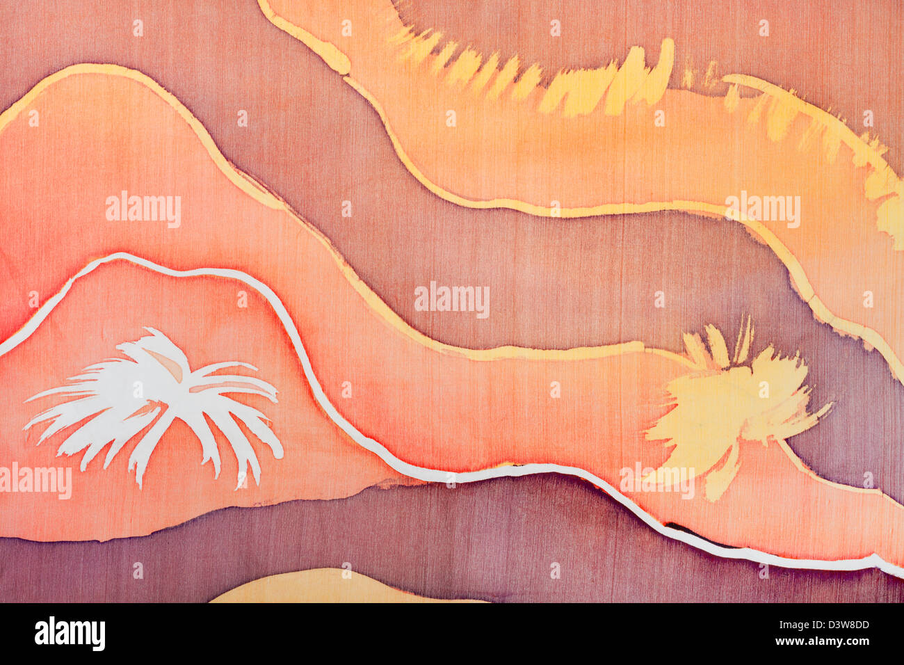 abstract wave pattern on silk batik Stock Photo - Alamy