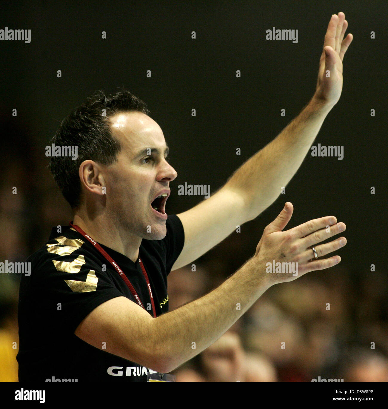 Australia's coach Morten Fjeldstad gesticulates during the Handball