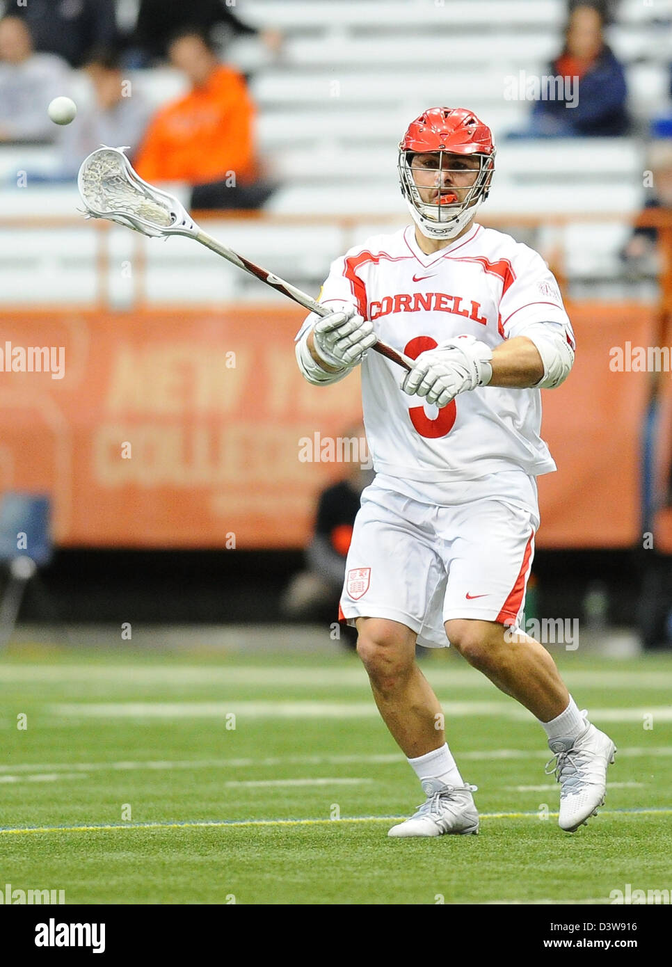 Syracuse, New York, USA. 24th February 2013. Cornell Big Red attackman