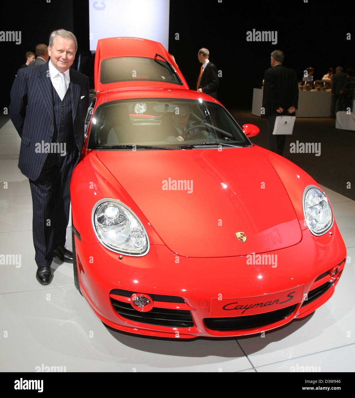 Wolfgang Porsche is pictured beside a Porsche Cayman S prior to the Porsche annual general meeting in Stuttgart, Germany, Friday 26 January 2007.Wolfgang Porsche was elected Chairman of the of Porsche Supervisory Board. Photo: Bernd Weissbrod Stock Photo