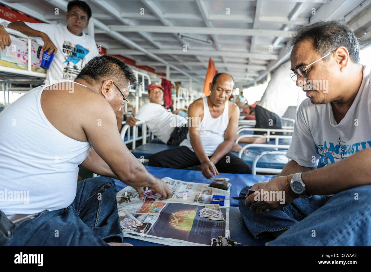 People travelling by ferry, Philippines, Asia Stock Photo
