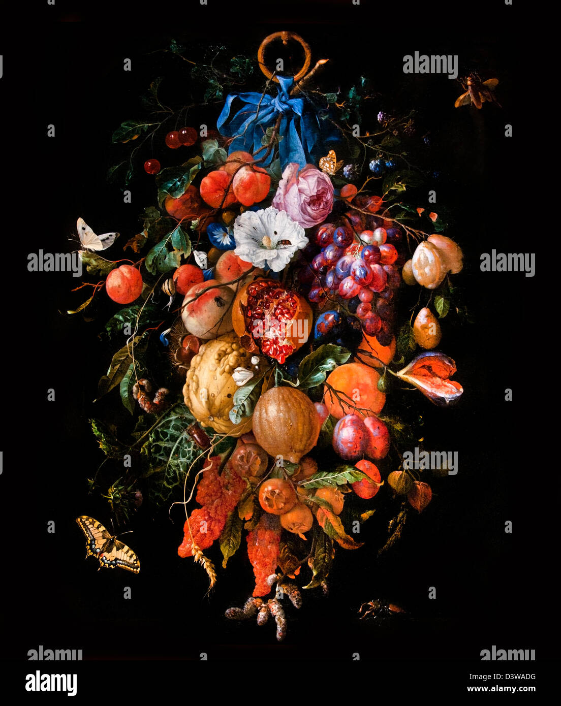 Festoon of fruits and flowers 1660 Jan Davidsz de Heem Dutch Netherlands Stock Photo Alamy