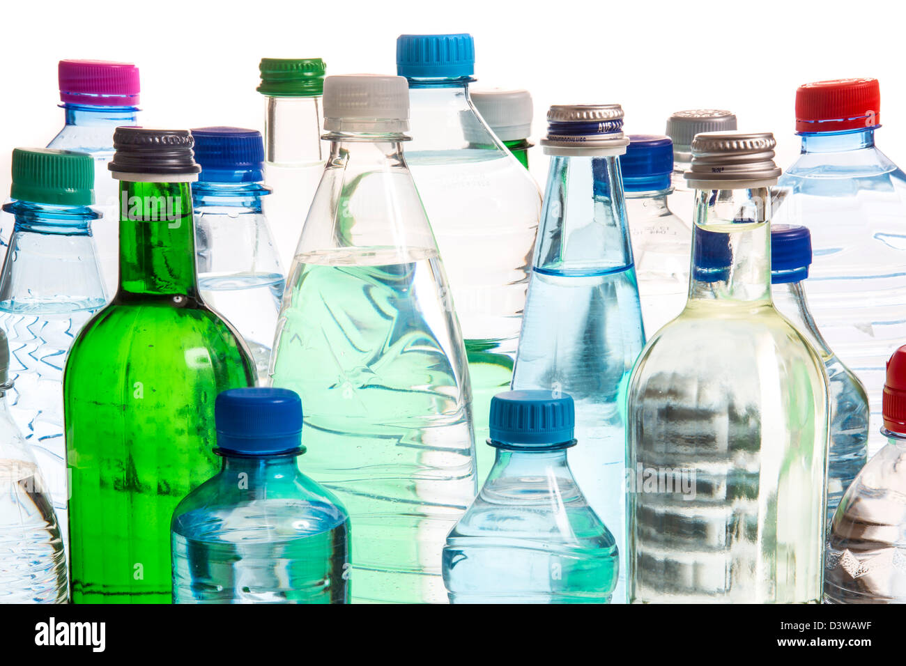 Different types of bottled mineral and table waters Stock Photo Alamy