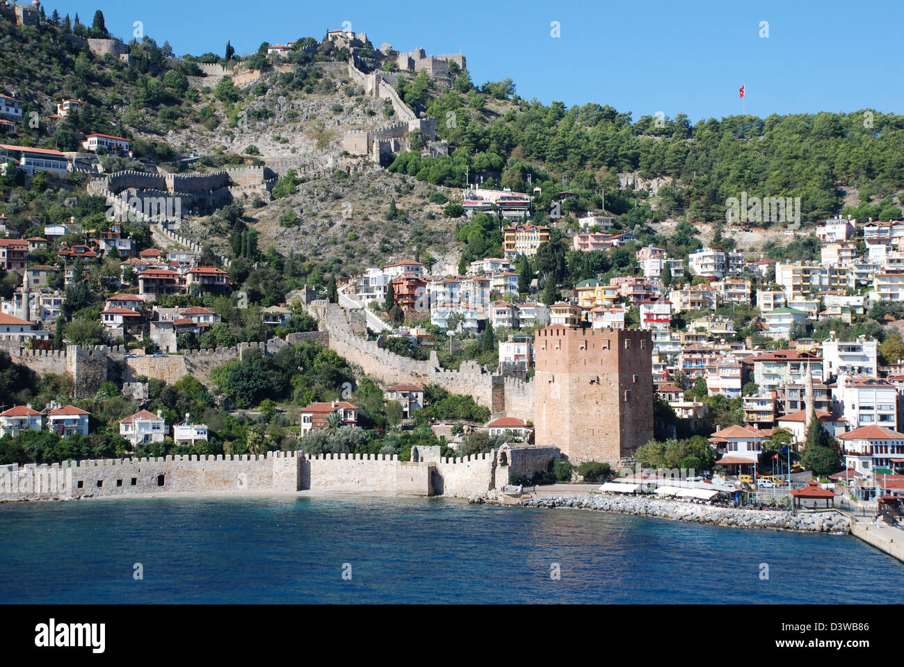 Kızıl Kule Red Tower castle Alanya Turkey Stock Photo