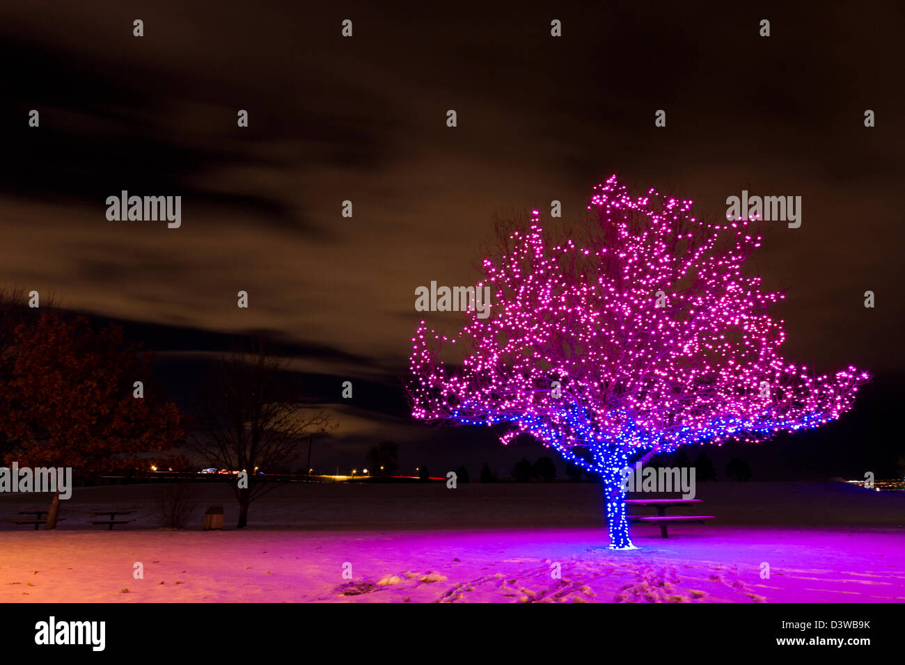 Historic farm decorated with Christmas lights Stock Photo Alamy