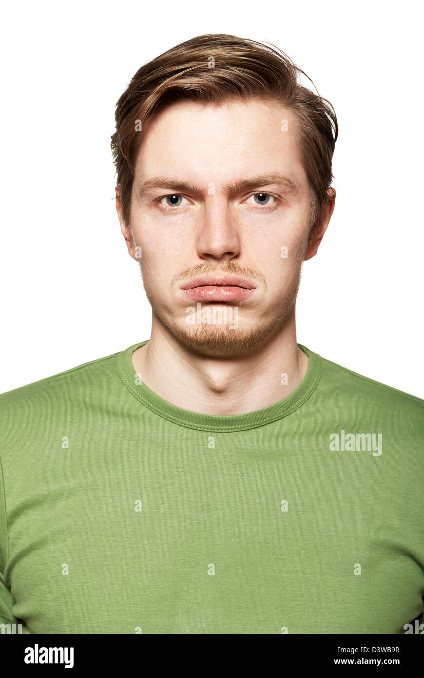 Portrait of young man. Facial expression. Funny face Stock Photo Alamy