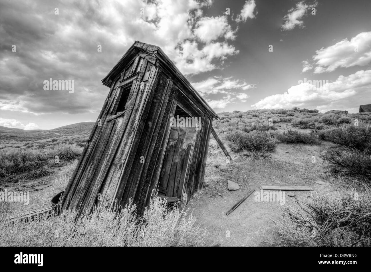 Bodie (California) - Ghost Town in Black and White Stock Photo