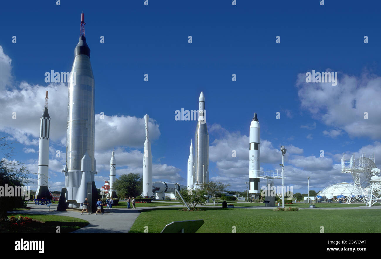 USA, Florida, John F. Kennedy Space Center, Rocketpark, Panorama Stock Photo