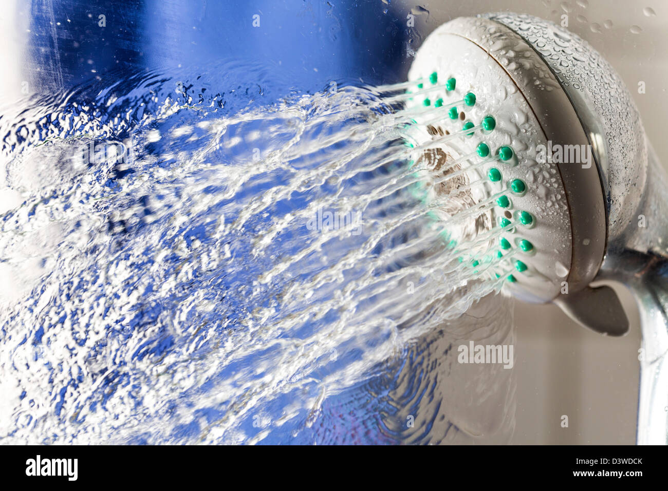 Water splashing out of a shower head Stock Photo Alamy
