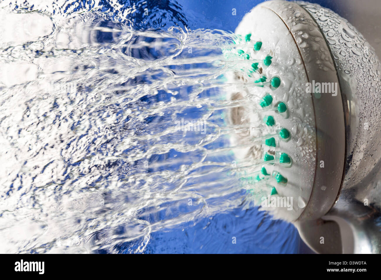 Water splashing out of a shower head Stock Photo Alamy