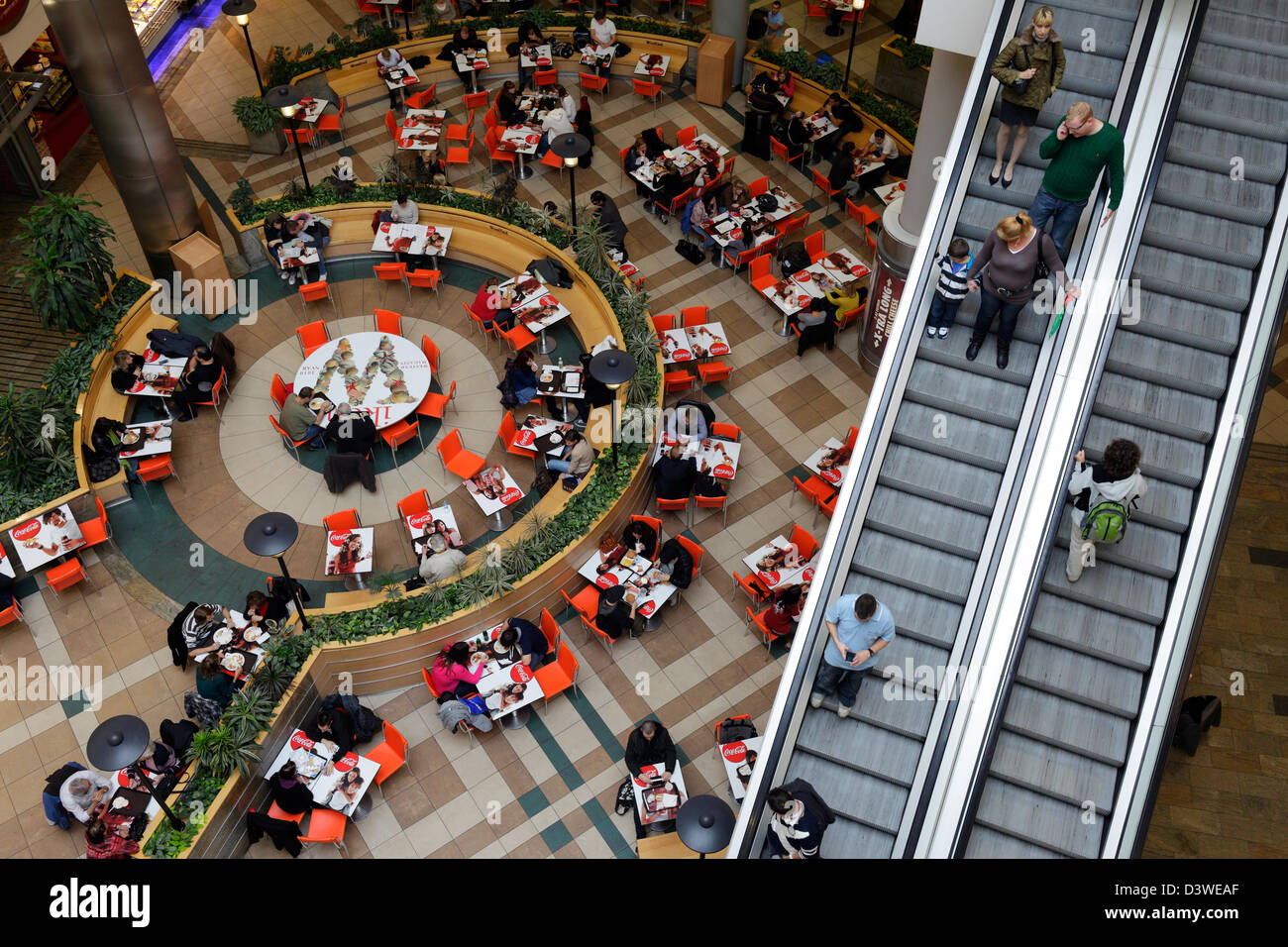 Budapest, Hungary, restaurant and escalator in shopping center Westend City  Center Stock Photo - Alamy