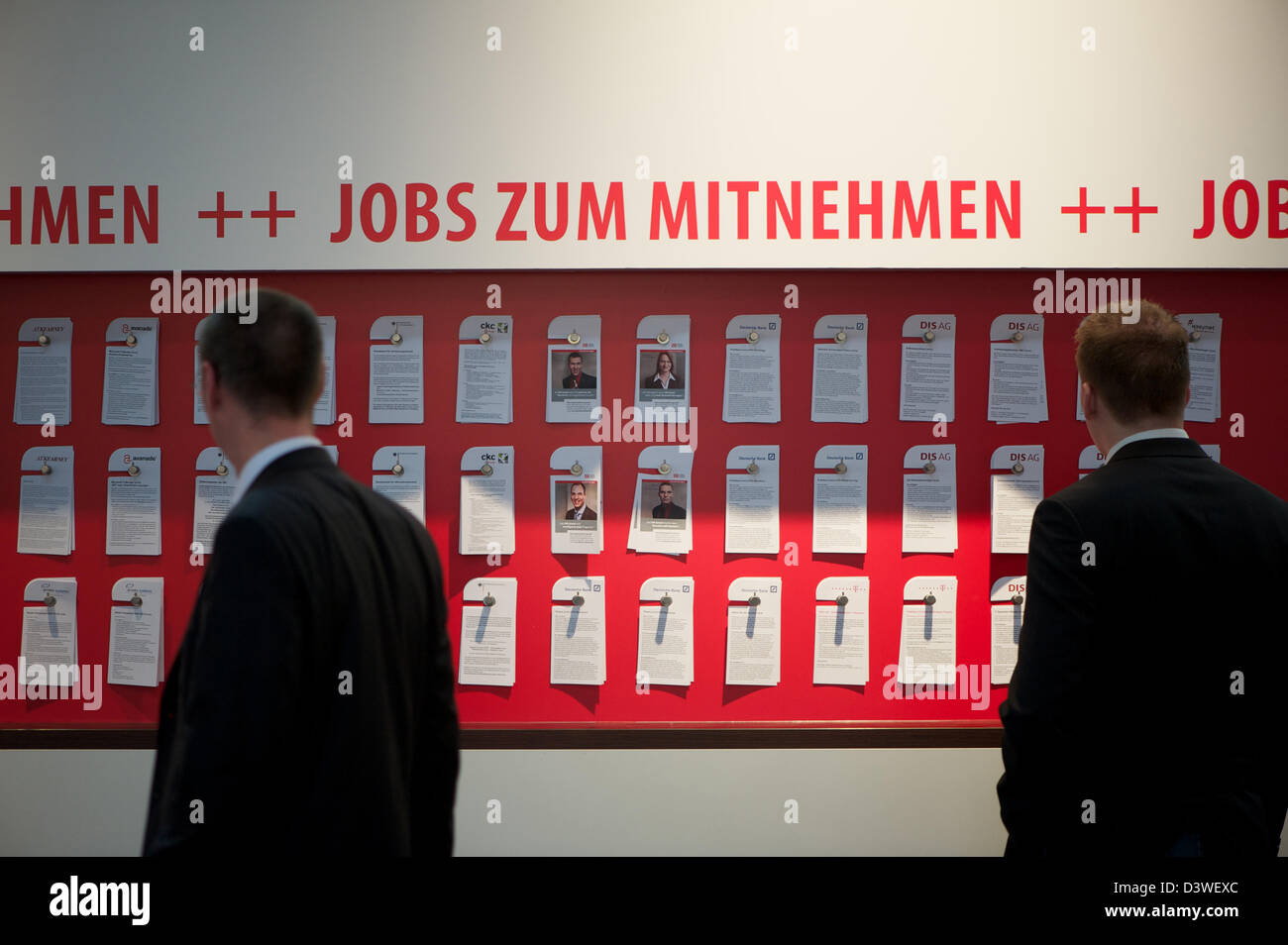 Hannover, Germany, a collection with job offers at Cebit Stock Photo