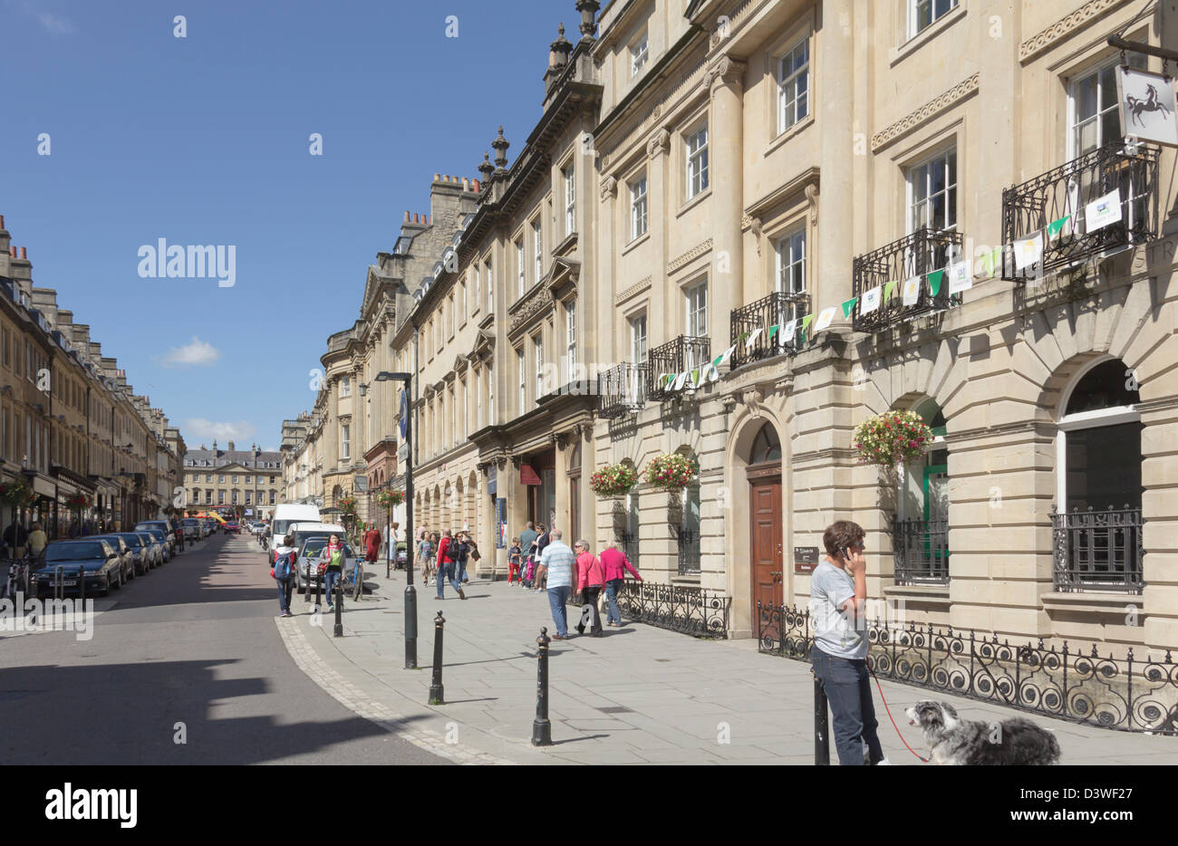Milsom street Bath with Lloyds Bank building dateing from the late 18th century, altered in the 19th and 20th centuries Stock Photo