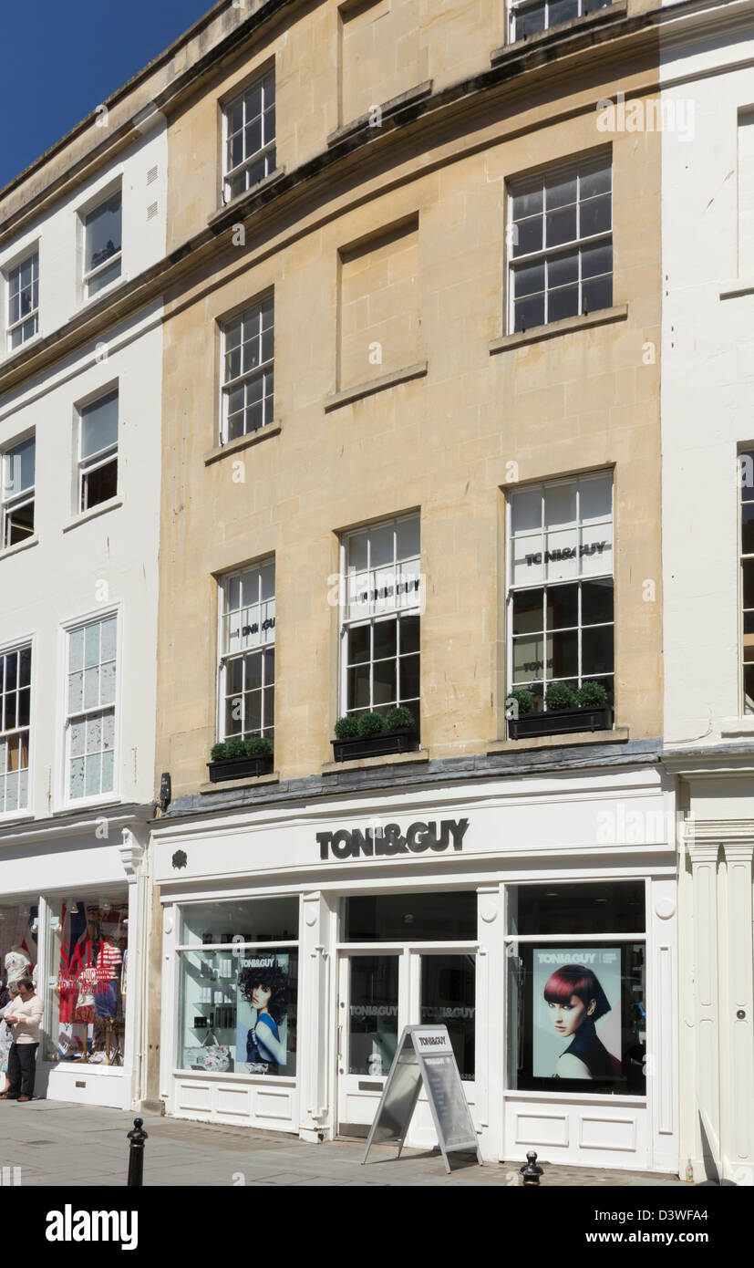 The Toni & Guy hairdressing salon on new Bond Street, Bath. From one salon, Toni & Guy have some 420 salons across 42countries. Stock Photo