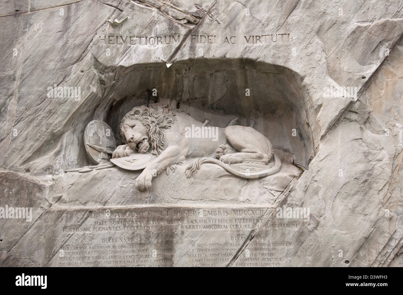 A closeup view of the Lion Monument Stock Photo