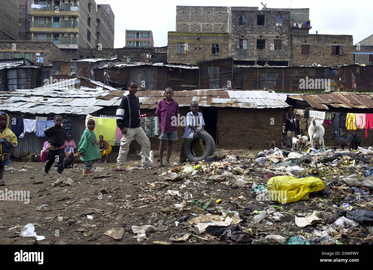 Mathare, a collection of slums in Nairobi, Kenya, Africa Stock Photo