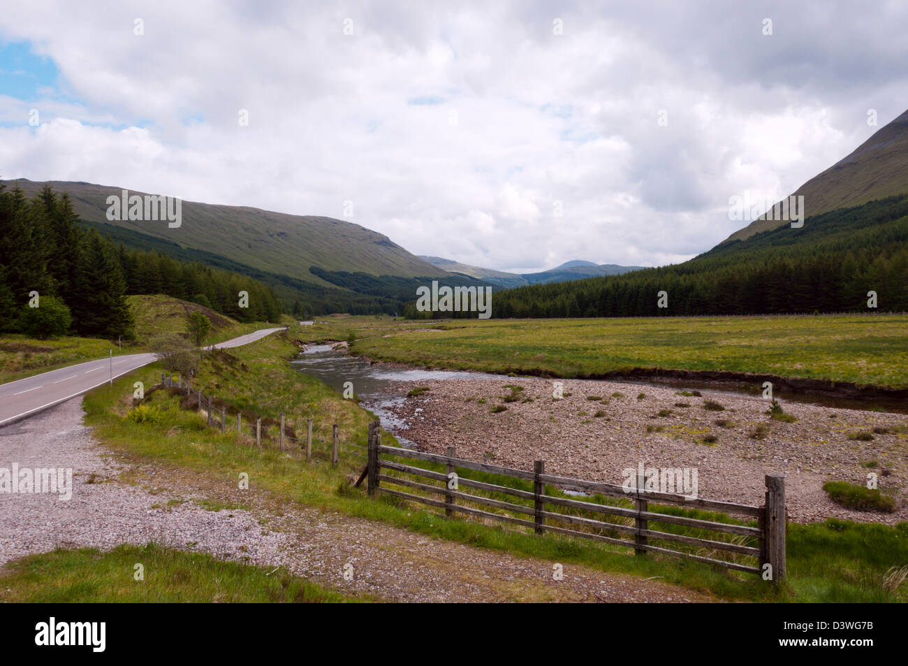 Glen Lochy in the Highlands of Scotland. Stock Photo