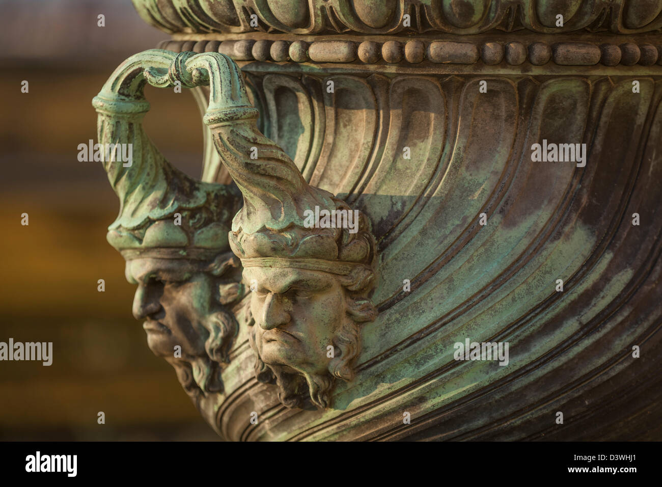 Detail from bronze urn in garden of Palace of Versailles, Yvelines, France Stock Photo