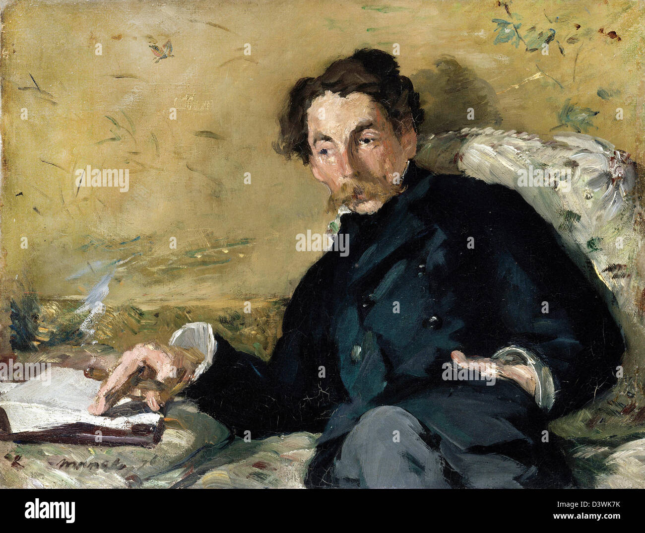 Edouard Manet, Stephane Mallarme 1876 Oil on canvas. Musée d'Orsay, Paris Stock Photo