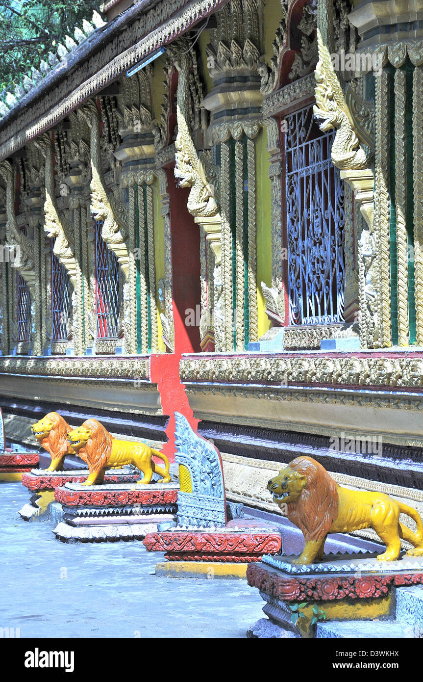 Wat Si Muang temple details Vientiane Laos Stock Photo