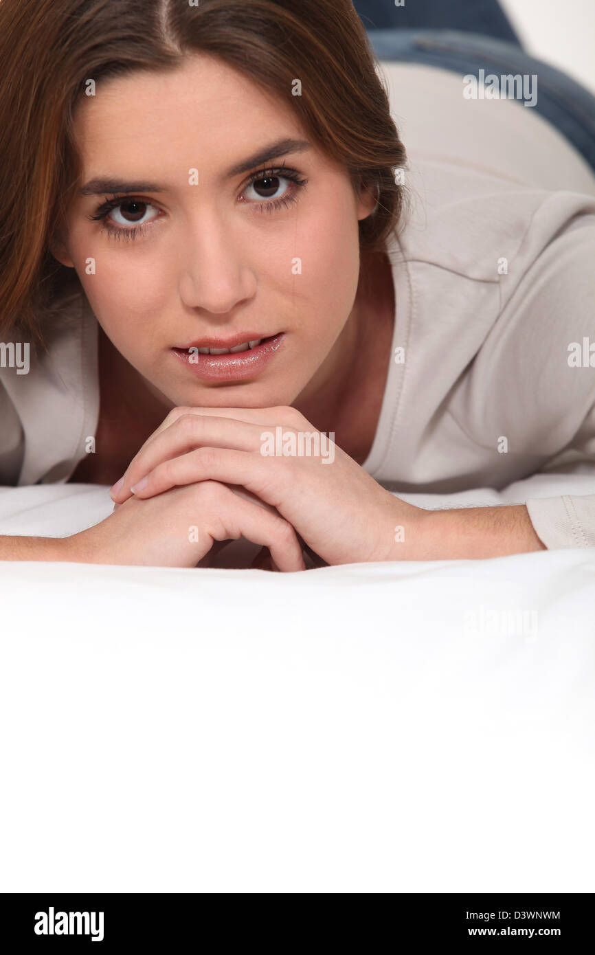 lying in bed Stock Photo Alamy