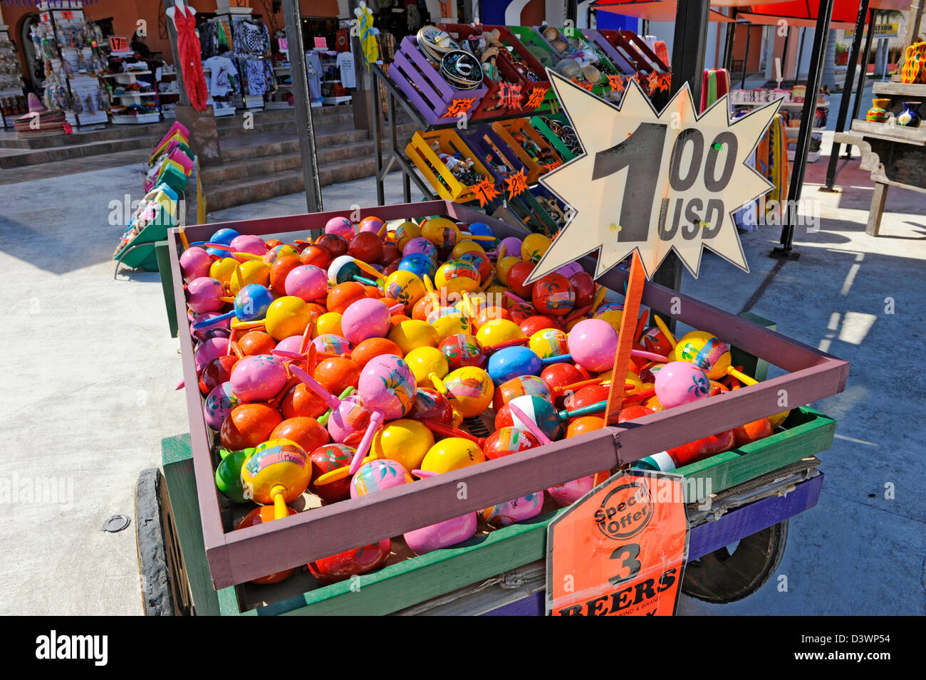 Costa Maya Mexico Caribbean Cruise Ship Port Shopping Area Gifts Stock