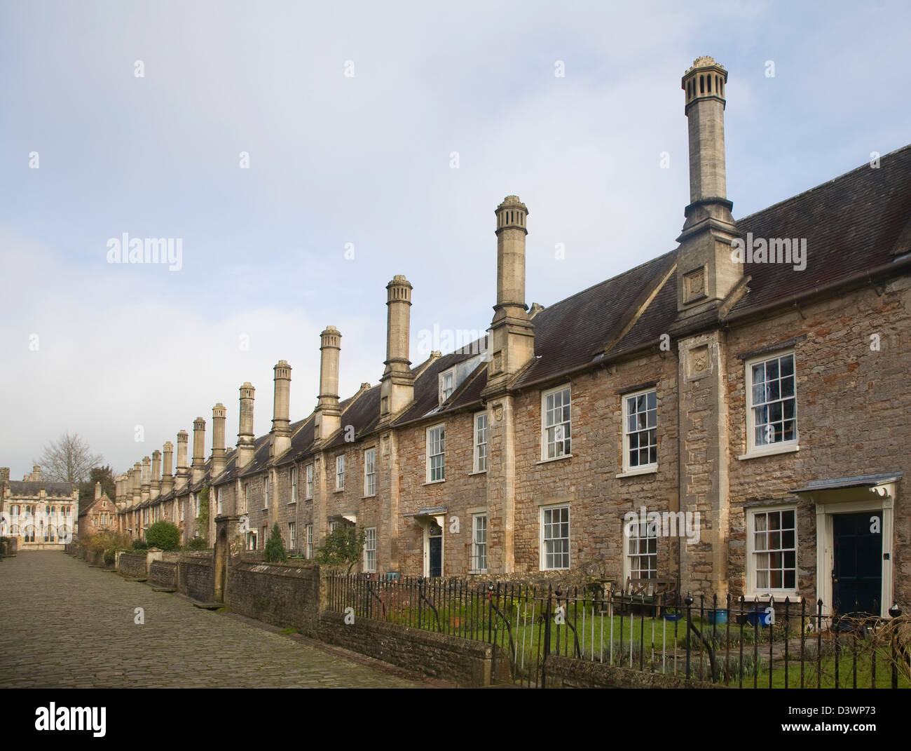 Vicar's Close street housing Wells Somerset England Stock Photo Alamy