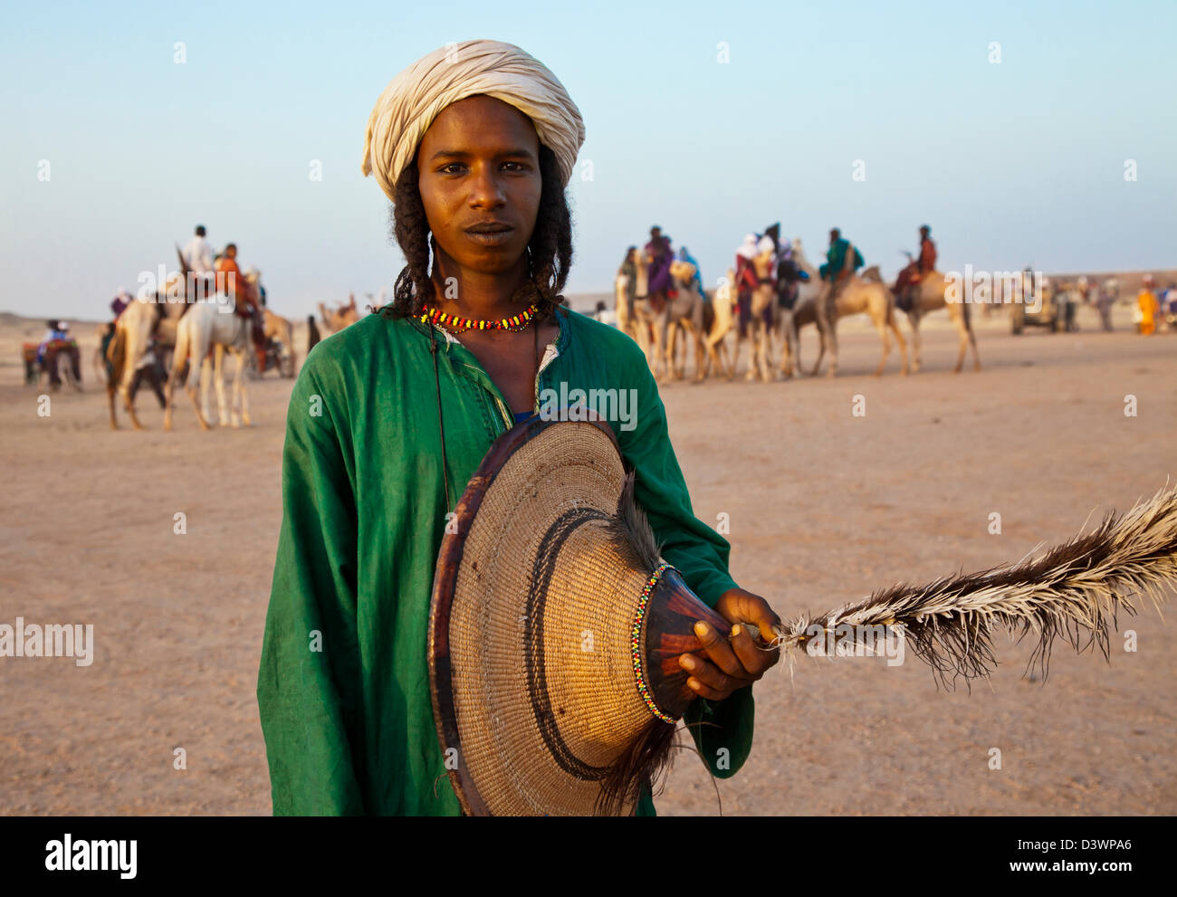 Portrait of a Wodaabe man in Niger Stock Photo