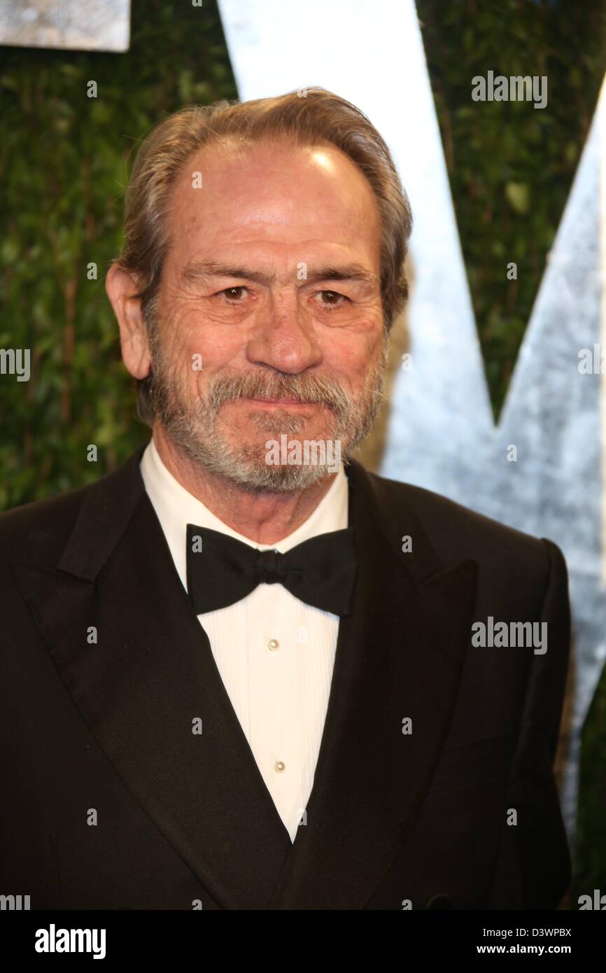 Actor Tommy Lee Jones arrives at the Vanity Fair Oscar Party at Sunset Tower in West Hollywood, Los Angeles, USA, on 24 February 2013. Photo: Hubert Boesl Stock Photo