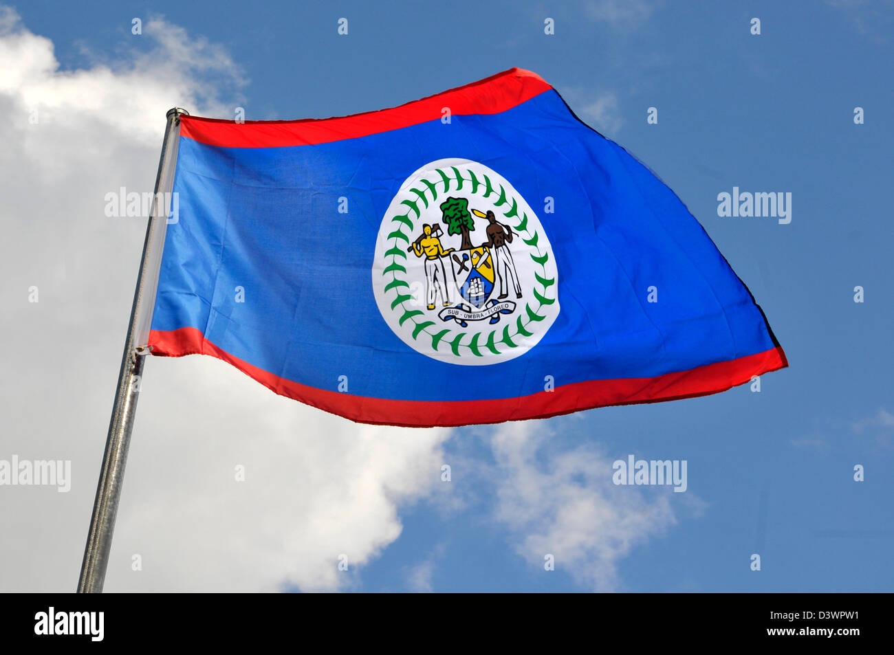 Belize Flag Central America Stock Photo
