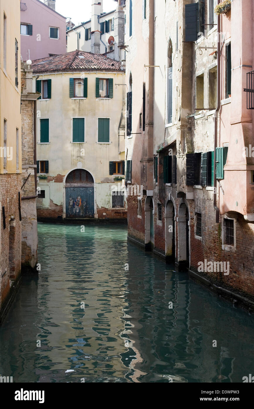 View along the Grand Canal of Sinking City Venice Italy Stock Photo