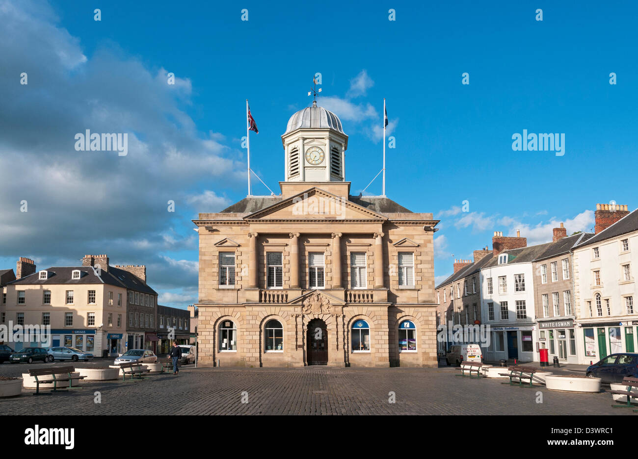 Scotland, Scottish Borders, Kelso, The Square, 19C Town Hall Stock Photo