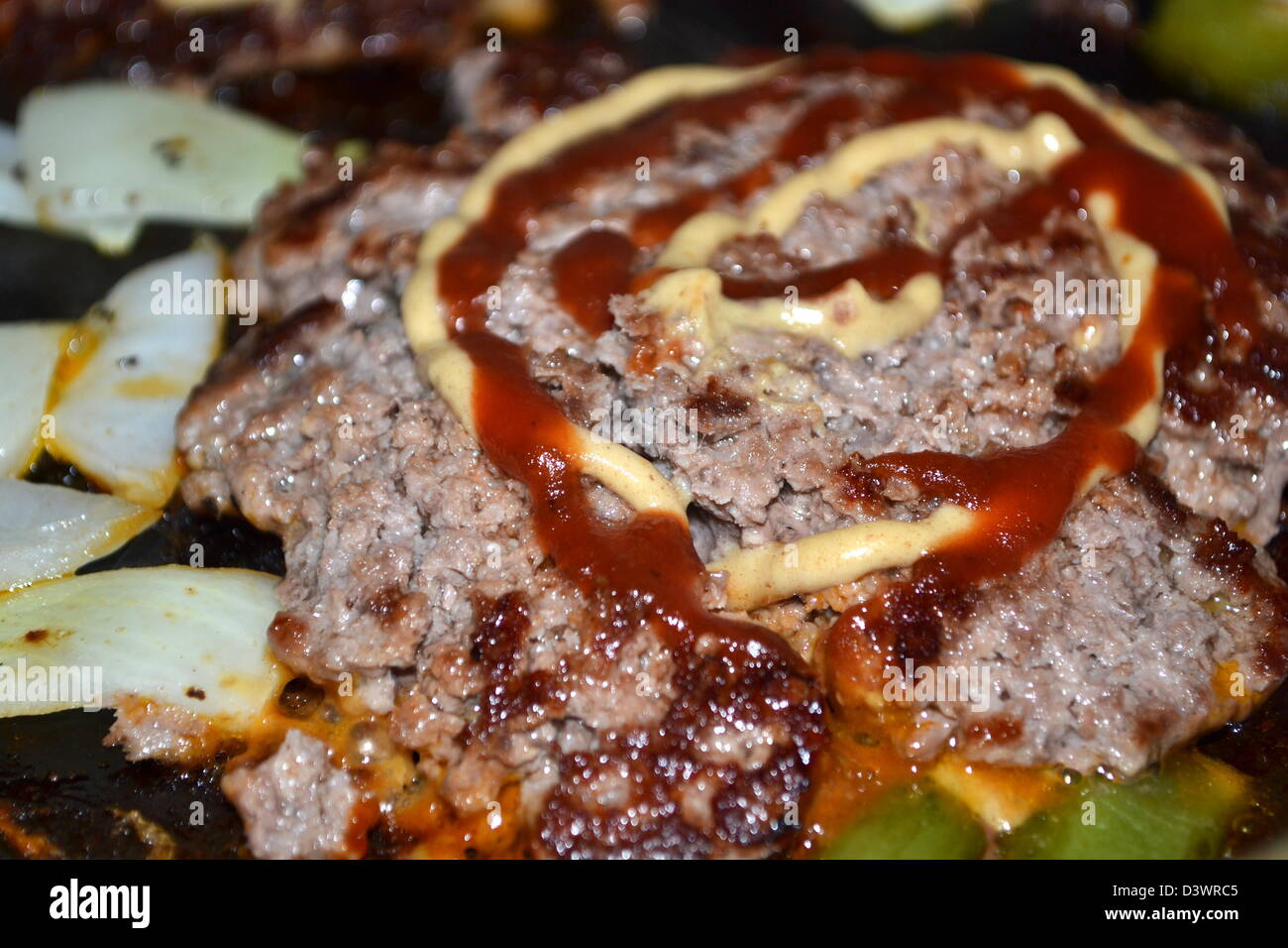 homemade burger filling Stock Photo