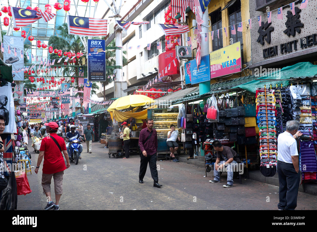 Street scene in Chinatown, Kuala Lumpur, Malaysia Stock Photo