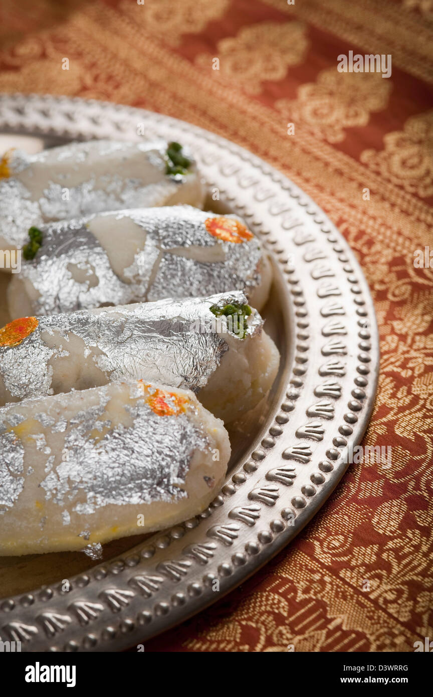 Cham cham a traditional Indian sweet made from chhena (cottage cheese