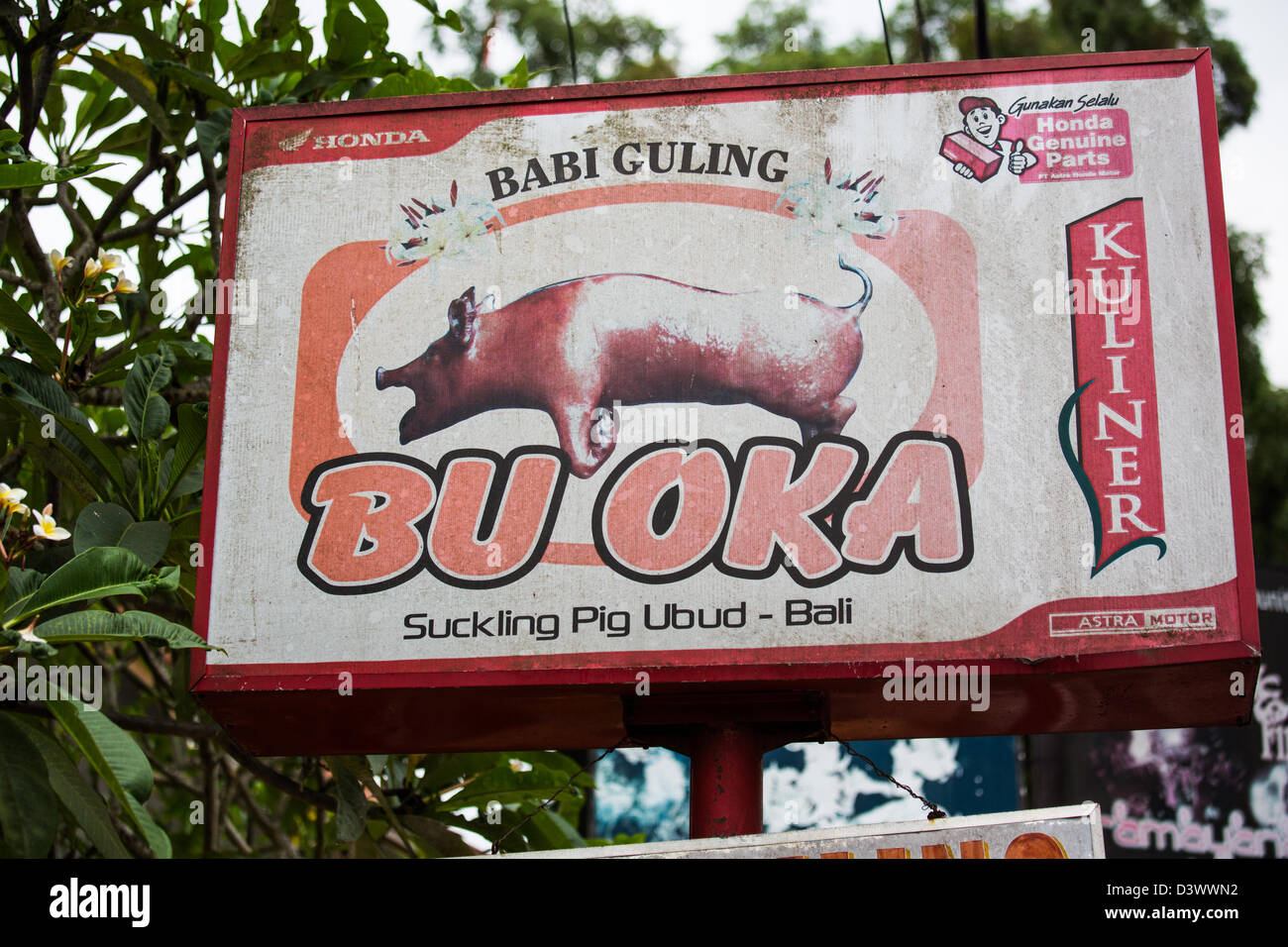 Famous Bu Oka, Babi Guling Restaurant, Ubud, Bali Stock Photo