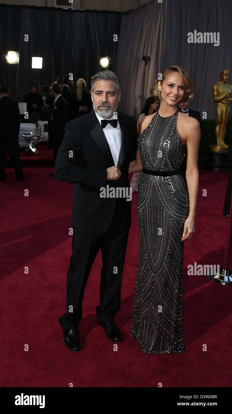 Los Angeles, California, U.S. 24th Feb, 2013. George Clooney, stacy Keibler at arrivals for The 85th Annual Academy Awards Oscars 2013, The Dolby Theatre at Hollywood & Highland Centre, Los Angeles, CA February 24, 2013. Photo By: Jef Hernandez/Everett Collection/Alamy Live News Stock Photo
