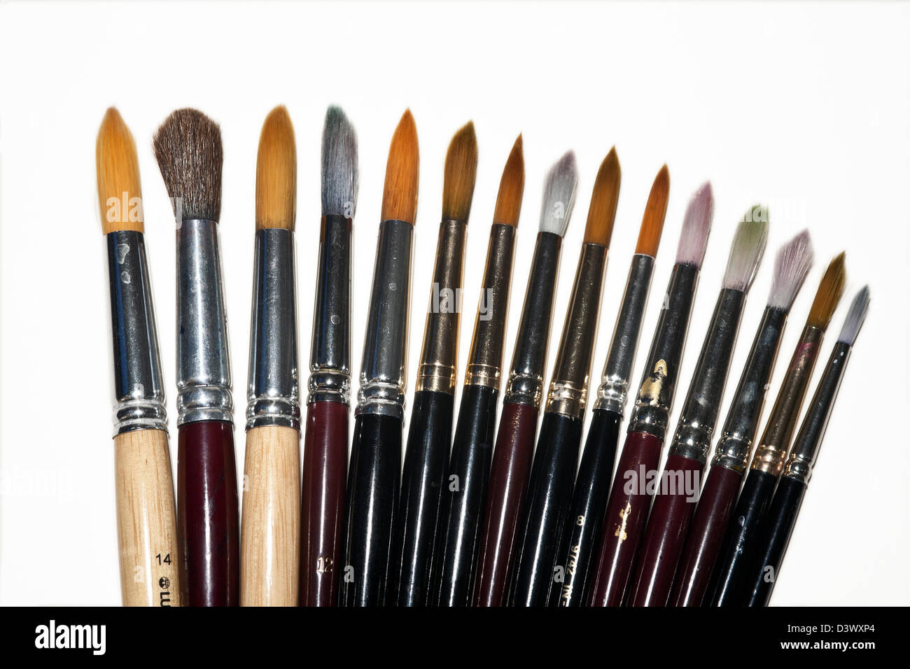 Selection of watercolor brushes Stock Photo Alamy