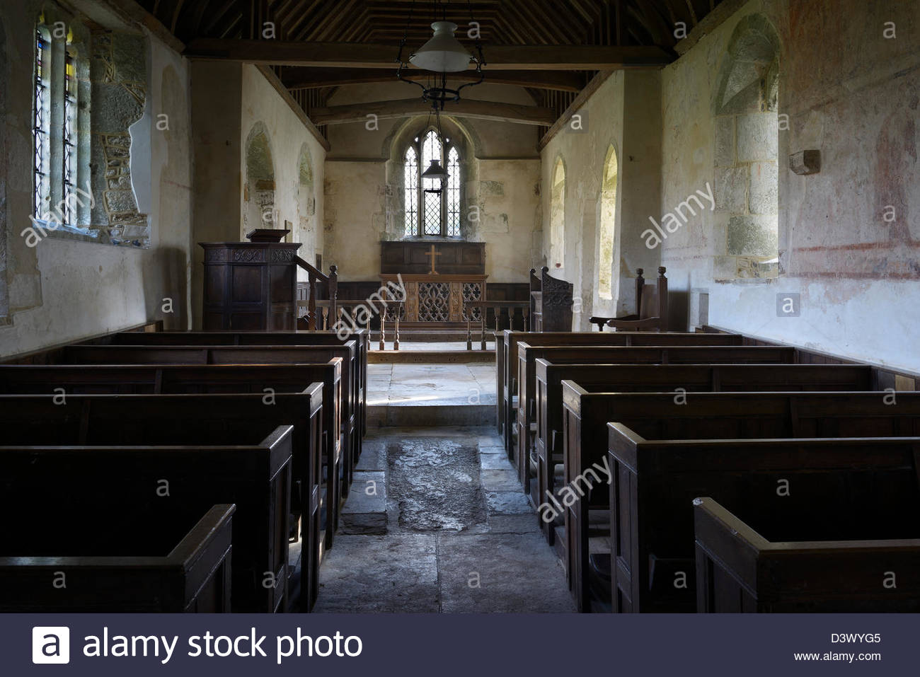 Small Church Interior Tarrant Crawford Dorset England