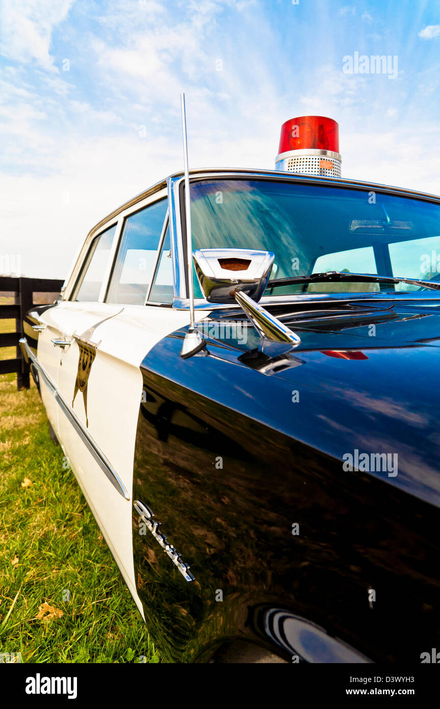 Old Classic American Police Patrol Vehicle Stock Photo