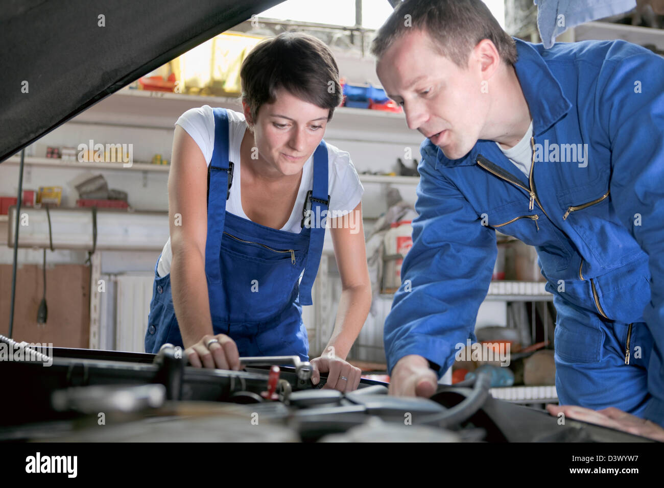 Small business practice of car garage repair shop Stock Photo