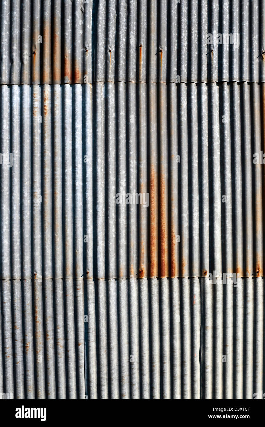 Corrugated iron sheeting - France. Stock Photo
