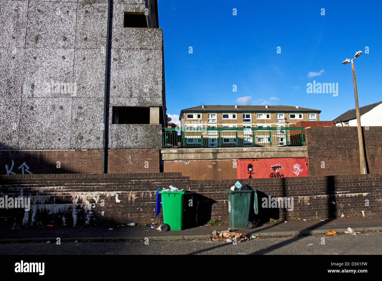 Housing on the Lower Falinge estate, named most deprived area in England, Rochdale, Greater Manchester, England, UK Stock Photo