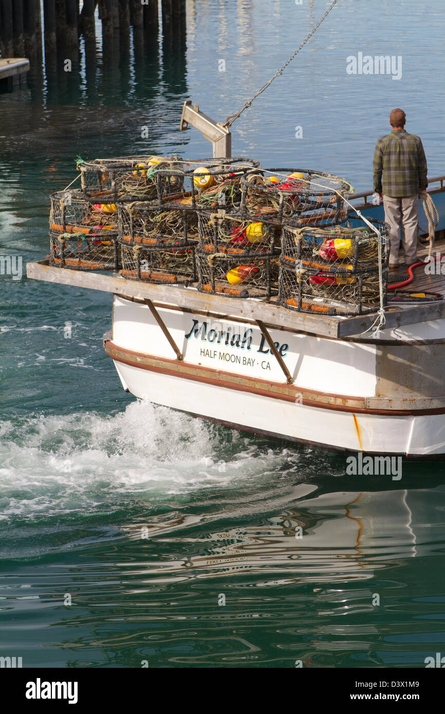 Crab fishing boat at pillar point harbor San Mateo County California