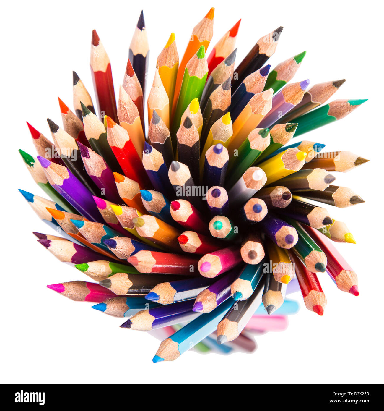 Colour pencils isolated on white background Stock Photo