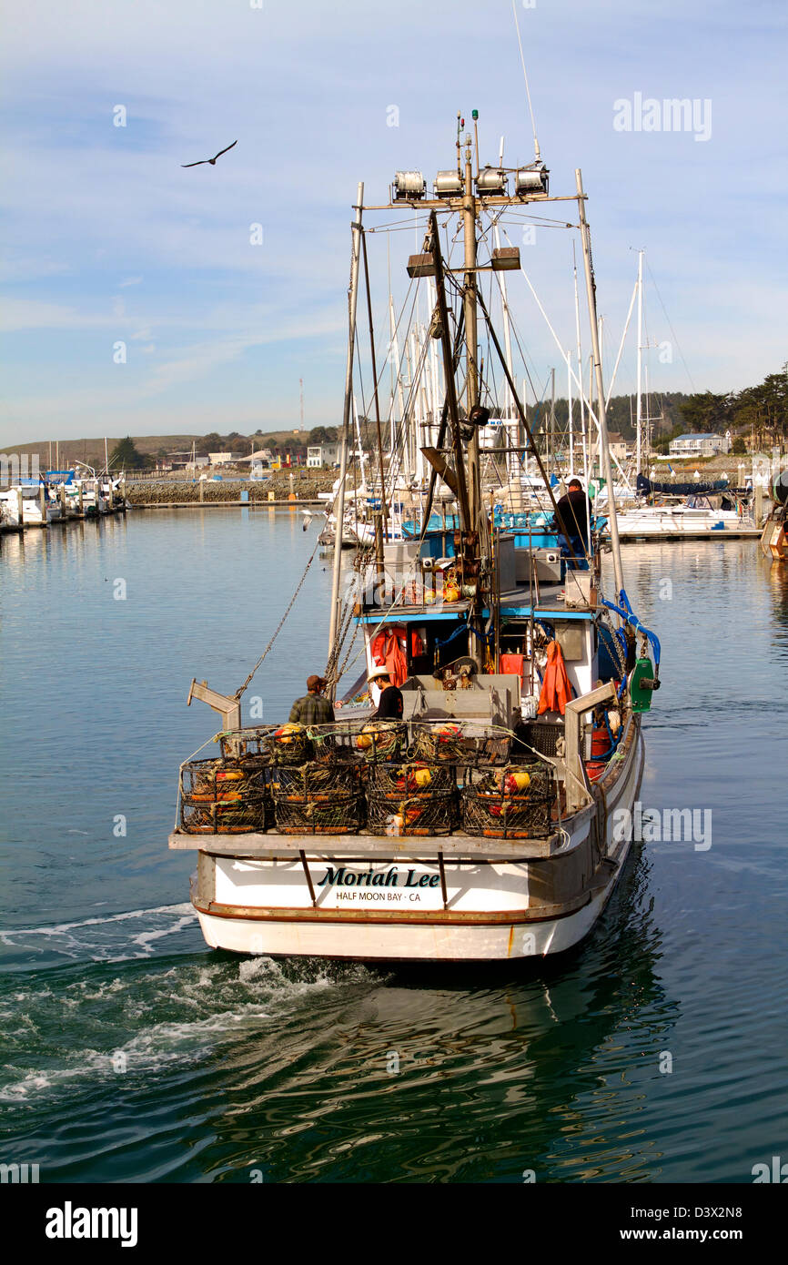 Crab fishing boat at pillar point harbor San Mateo County California