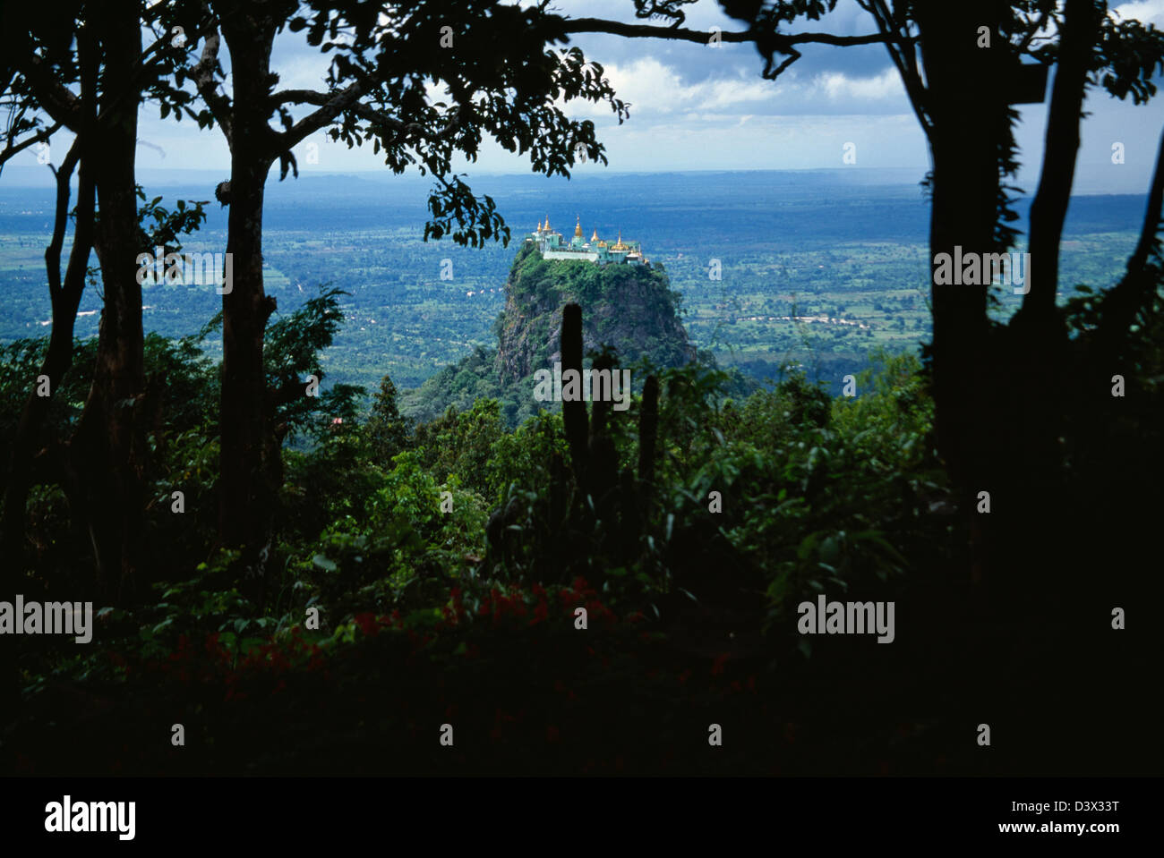 Mt. Popa framed by forest, Bagan, Myanmar Stock Photo - Alamy